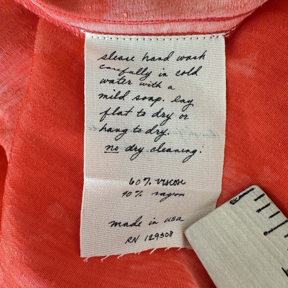 Raquel Allegra Dress Small 1 tie Tie Dye Sleeveless Midi Slip Boho Artsy Resort - Picture 12 of 12